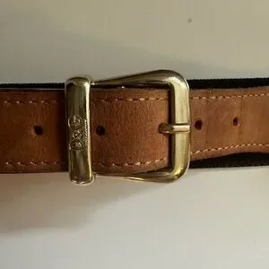 Dolce & Gabbana Green Striped Elastic Belt Spanish Stretch Web Belt – The Andover Shop main image 3